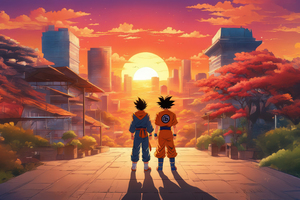 Goku And Akira In The Sunset Wallpaper