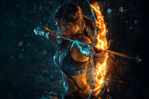 Tomb Raider Fighter (1360x768) Resolution Wallpaper