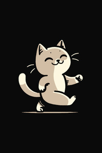 Cat Walking Minimal Art (1080x1920) Resolution Wallpaper