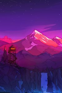 Colorful Mountains Night Minimal 8k (1280x2120) Resolution Wallpaper