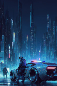 Cyberpunk Car In Motion (1440x2960) Resolution Wallpaper