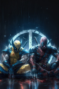 Deadpool And Wolverine A Wild Ride Through Mayhem (1440x2960) Resolution Wallpaper