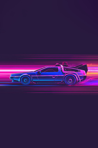 Delorean Synthwave 5k (800x1280) Resolution Wallpaper