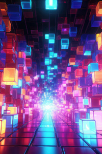 Futuristic Style Cubes Abstract 4k (640x960) Resolution Wallpaper