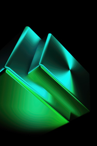 Glowing Green Abstract Shapes 5k (640x960) Resolution Wallpaper