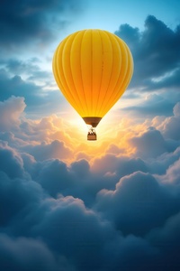 Golden Horizons Balloon Above The Sky (1440x2560) Resolution Wallpaper