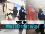 An AIIMS staffer broke down the door to the room which was ablaze 