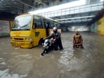 Lucknow received intermittent spells of rainfall throughout Thursday causing waterlogging and traffic in several areas. Power disruptions were also reported from certain parts of the city.(ANI)