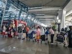 Passengers who arrived at the Indira Gandhi International Airport from ‘at risk’ countries complained of long lines, crowded lounges, unclear instructions and costly Covid tests.(PTI)