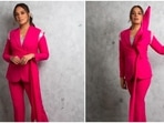 Richa Chadha is the definition of poise and elegance in her recent Instagram pictures in a magenta pink pantsuit.(Instagram/@therichachadha)