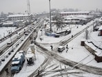 Most areas of the Kashmir valley received heavy snowfall overnight disrupting flight and railway operations. The officials said that Srinagar, the summer capital of the union territory, recorded about eight inches of snow till this morning disrupting flight and railway operations.(ANI)