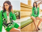 Ananya Panday gained a lot of fan followers even before the release of her first film Student of The Year 2. She has been the talk of the town for her last release Gehraiyaan where she was seen with Deepika Padukone and Siddhart Chaturvedi. She is also receiving a lot of praise for her outfit choices. Pati Patni Aur Woh actor recently attended the IIFA Awards 2022 press conference wearing a green printed co-ord set.(Instagram/@ananyapanday)