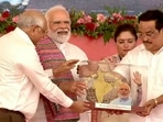 Prime Minister Narendra Modi during a public meeting at Atkot, in Gujarat.(PTI)