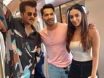 Anil Kapoor, Varun Dhawan, and Kiara Advani inside Mumbai Metro for the promotion of JugJugg Jeeyo. (Pic: Varinder Chawla).