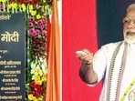 Prime Minister Narendra Modi inaugurates 296 km long four-lane Bundelkhand Expressway, at Kaitheri Village, Orai, in Jalaun. (ANI Photo)