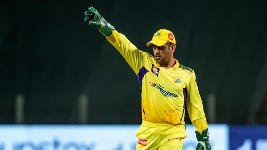 MS Dhoni in action for CSK.(IPL)