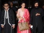 The Ponniyin Selvan I stars including Aishwarya Rai, Trisha and Vikram, along with music composer AR Rahman, were spotted at the Mumbai airport upon their arrival from Hyderabad late Friday. While Aishwarya made a separate exit, the other three were spotted together at the Arrivals. (Varinder Chawla)