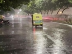 For the second day in a row, heavy rain in the national capital improved air quality on Sunday.(source: Twitter/@ANI)