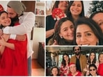 New parents Alia Bhatt and Ranbir Kapoor celebrated their Christmas with their families in their residence. The Gangubai actor wore a red ensemble with headgear while her husband kept it casual and complimented her in a white linen shirt, denim and a beanie. (Instagram/@aliaabhatt)