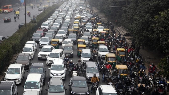 Delhi Traffic Police asked commuters to avoid Ring Road from ISBT towards Rajghat and vice-versa to avoid getting stuck. (ANI)