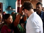 Congress leader Rahul Gandhi meeting families of the victims of Hathras stampede