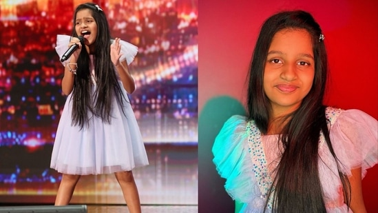 Pranysqa Mishra, a nine-year-old Indian-origin girl from Florida stunned everyone with her voice, singing to Tina Turner's River Deep, Mountain High on America's Got Talent.(Instagram/@pranysqa.mishra)