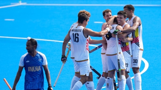 India squandered a one-goal lead to go down 1-2 against defending champions Belgium in a pool match of men's hockey at Paris Olympics 2024.(AP)