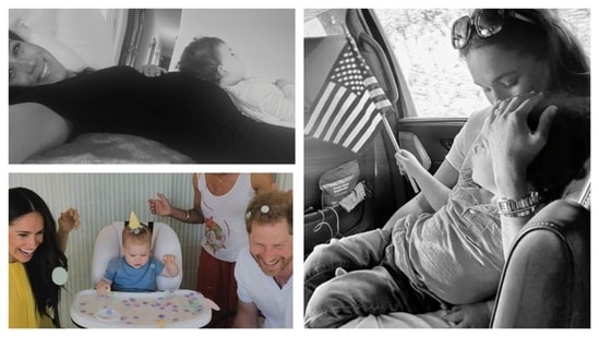 In the Netflix docuseries Harry &amp; Meghan, Prince Harry and Meghan Markle offered a rare look into their life as parents to Archie and Lilibet. Here's a glimpse of the family-of-four on Meghan's birthday. (Pics courtesy: Netflix)