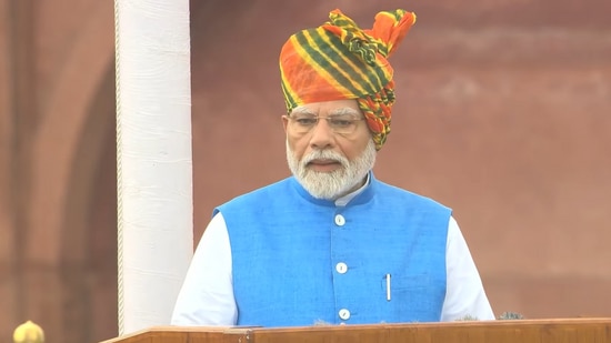 Prime Minister Narendra Modi addressed the nation at the Red Fort in New Delhi on August 15. Modi becomes the third prime minister to deliver 11 consecutive speeches on Independence Day, after Jawaharlal Nehru and Indira Gandhi. Today, he sported a multi-coloured Rajasthani leheriya print turban with a white kurta set, blue bandhgala jacket, and churidar for the 78th Independence Day celebrations. Here's a look at iconic headgear and traditional looks he sported during the Independence Day celebrations at the Red Fort in the last 10 years.&nbsp;(Youtube)