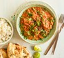 Slow cooker tikka masala with rice and naan