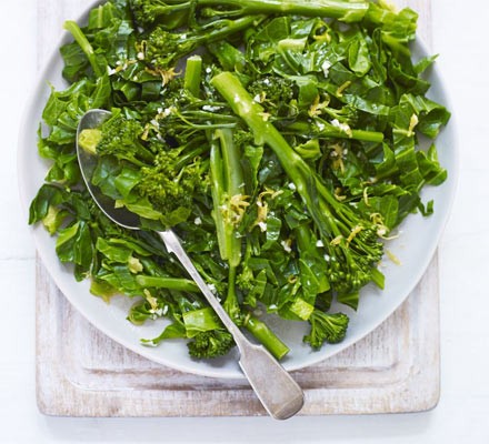 Spring greens in a bowl
