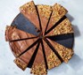 Chocolate hazelnut cheesecake cut into wedges