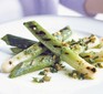 Griddled leeks with hazelnut dressing