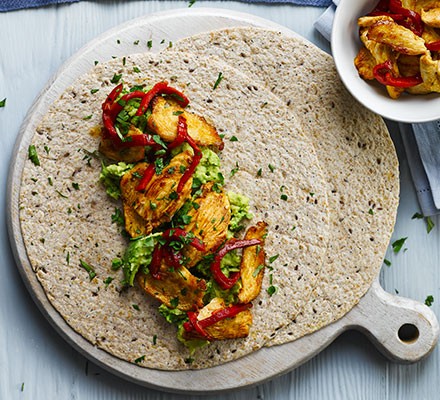 Spicy chicken & avocado wraps