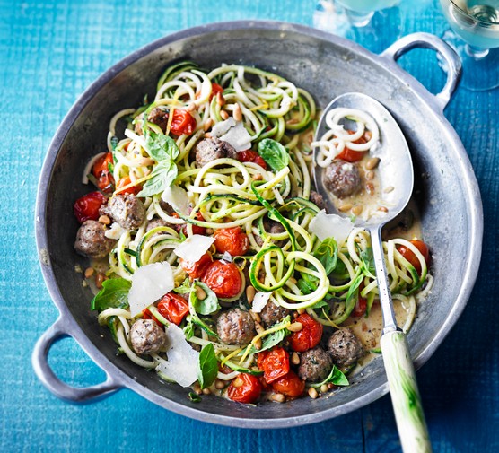 Courgetti with summer meatballs