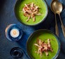 Pea & ham soup in two bowls