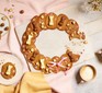 Wreath made of cookies topped with Malteser Easter bunnies