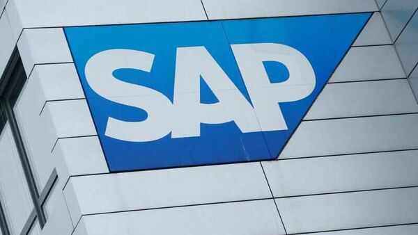 SAP logo at SAP headquarters in Walldorf