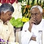 JD(U) chief Nitish Kumar and Telugu Desam Party (TDP) chief N. Chandrababu Naidu in the NDA Parliamentary Party meeting in New Delhi. (ANI)