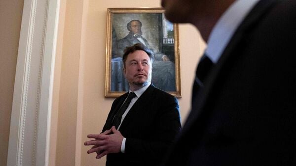 Elon Musk departing the office of House Speaker Kevin McCarthy (R., Calif.) last September. (AFP)