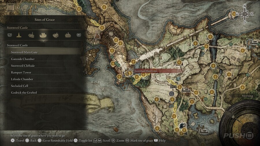 Elden Ring: All Site of Grace Locations - Stormveil Castle - Stormveil Main Gate