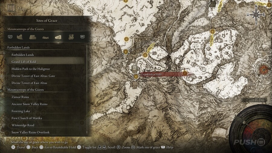 Elden Ring: All Site of Grace Locations - Forbidden Lands - Grand Lift of Rold