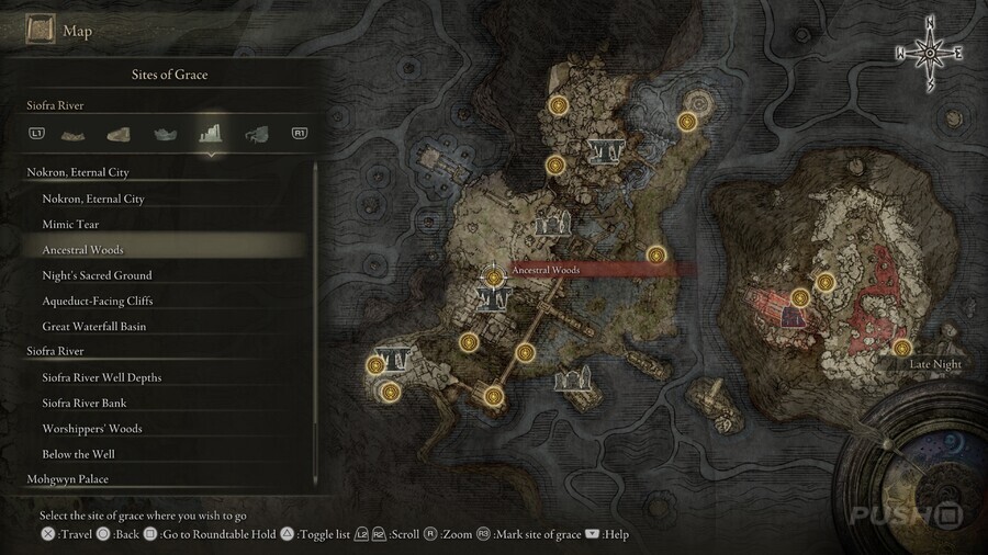 Elden Ring: All Site of Grace Locations - Nokron, Eternal City - Ancestral Woods