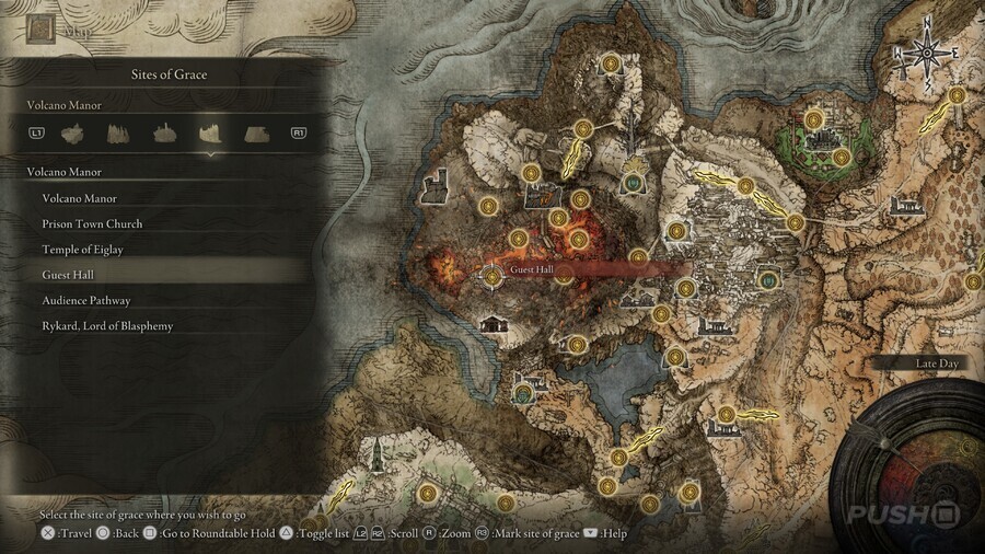 Elden Ring: All Site of Grace Locations - Volcano Manor - Guest Hall