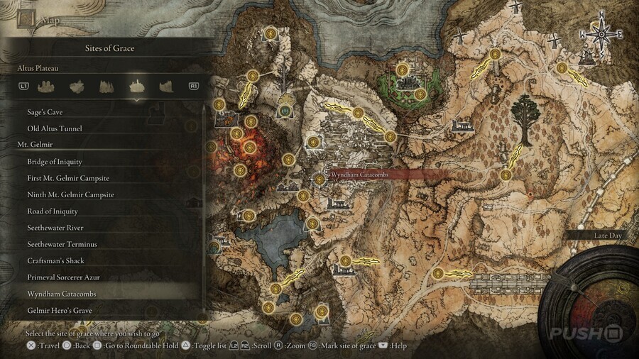 Elden Ring: All Site of Grace Locations - Mt. Gelmir - Wyndham Catacombs