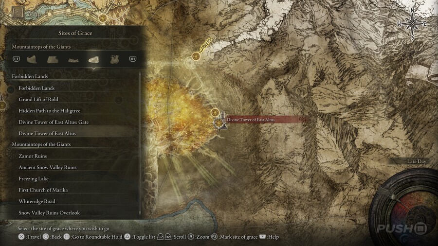 Elden Ring: All Site of Grace Locations - Forbidden Lands - Divine Tower of East Altus