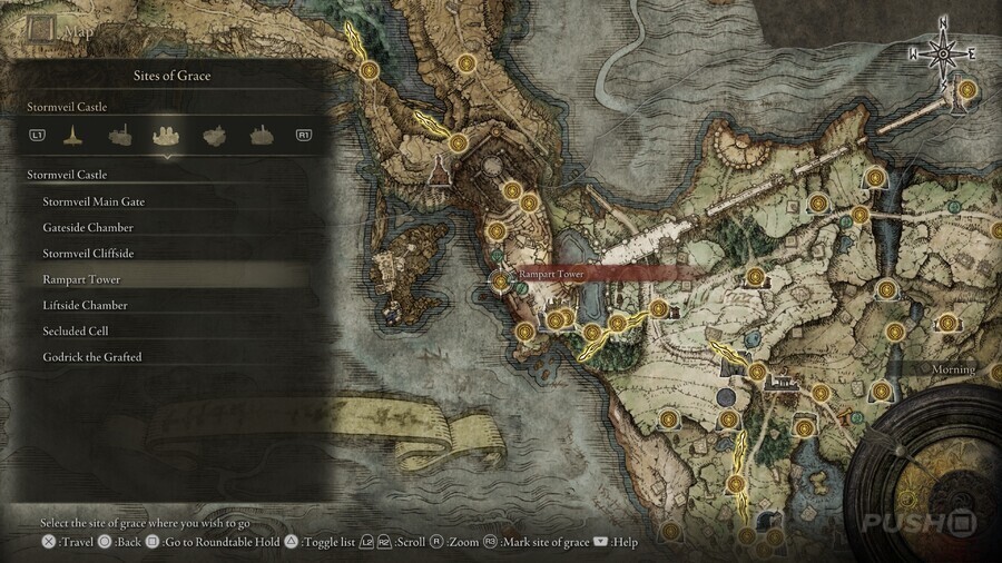 Elden Ring: All Site of Grace Locations - Stormveil Castle - Rampart Tower