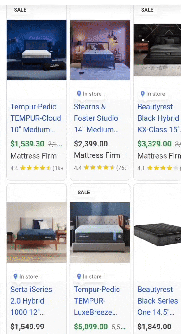 Double Row Google Shopping Ads