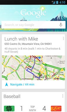 Android 4.1 Jelly Bean Google Now