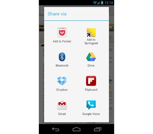 Android 4.1 Jelly Bean Share